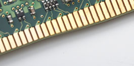   Curved edge at the gold fingers of DDR4 RAM 